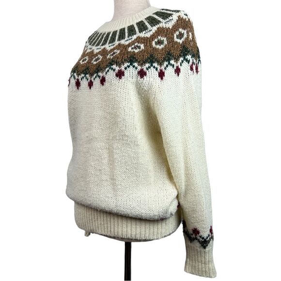 VTG 90s LIMITED EXPRESS Compagnie Internationale Fair Aisle Mock Neck Sweater - Picture 4 of 11